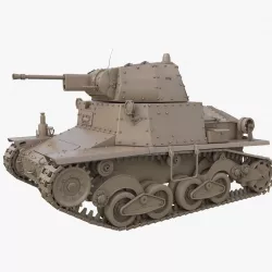 Tank L6 40 Ansaldo Fiat Italian Clay Vray  3D model