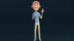 Teenager Boy 3D Character Low-poly  3D model