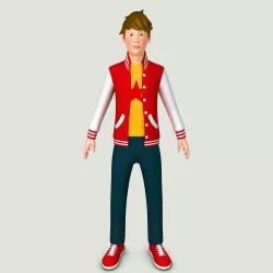 Teenager boy 3D model