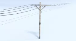 Telephone Poll Low-poly  3D model