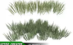 Thick Grass Natural Environment 3D Model Low-poly  3D model