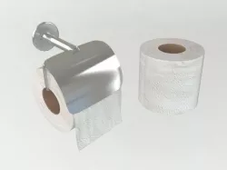 Toilet paper and Holder Low-poly  3D model