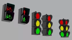 Traffic Lights Low-poly  3D model