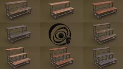 Tribune Set 8 2M4T R Low-poly  3D model