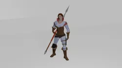 Two characters with weapon pack Low-poly  3D model