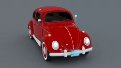 Volkswagen Beetle 3d Model Printer Low-poly  3D model