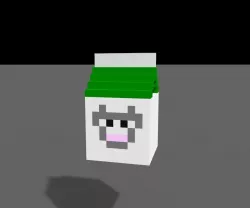 Voxel Milk Set Low-poly  3D model