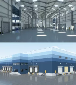 Warehouse Logistic interior and exterior 3D model