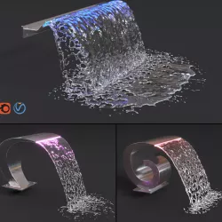  Waterfall Cobra and Snail and  wide Cascade  3D model