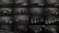 Weapon attachments pack  Low-poly  3D model