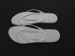 White Sandal Low-poly  3D model
