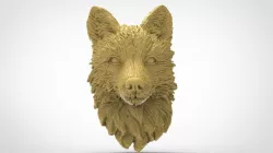 Wolf head 3D models for artcam and aspire 3D model