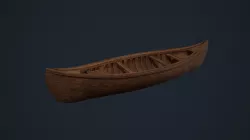 Wooden Canoe - Antique Canoe - Old Canoe - Water Craft Low-poly  3D model