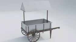 Wooden cart - Market cart Low-poly  3D model