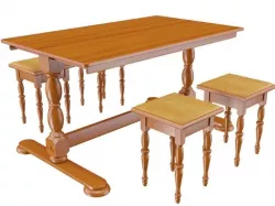 Wooden dining table 3D model