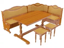 Wooden dining table and corner 3D Model Collection