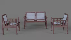 Wooden Sofa set 3D model