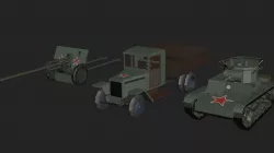 WW 2 Pack vehicle transport  LowPoly 31 models Low-poly  3D model
