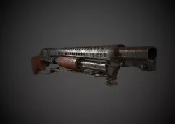 WW2  Pump Action Shotgun Low-poly  3D model
