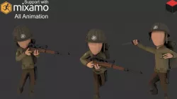 WW2 US Rifleman Low-poly  3D model