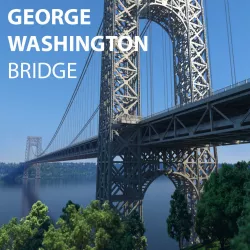 3D George Washington Bridge with Tollbooth  New York model 3D model