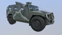 3d model miliary car GAZ-233014 Low-poly  3D model