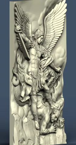 3d STL model for CNC Archangel Michael and the Devil 3D model