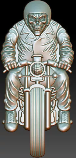 3d STL model for CNC skeleton on a motorcycle 3D model