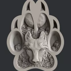 3d STL models for CNC router and 3d printer wolf 3D model