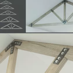 A set of wooden trusses   Low-poly  3D model