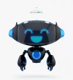 AERIAL BLACK CUTE CAT BOT 3D model