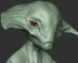 Alien Head 01 3D model