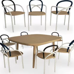 Arc Table and Chairs 3d Models Unopiu 3D model
