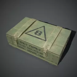 Army grenade box Low-poly  3D model