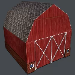 Barn Hand Painted Low-poly  3D model