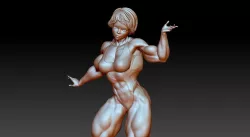Beautiful bikini blue body builder 3D model 3D model