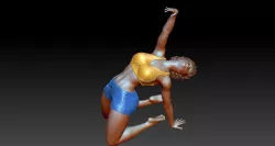 Beautiful girl  pose is sitting 3D model 3D model