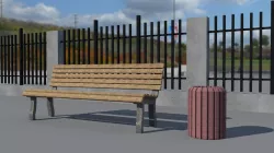 bench park 3D model