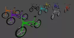 Bicycles 9 colors style Low-poly  3D model