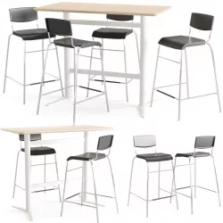 Billsta Stig Bar Table And Chair 3D model