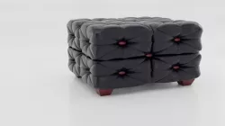 Black Leather Ottoman Sofa Couch 3D model