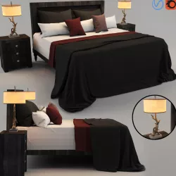 Blue Bed 3D model