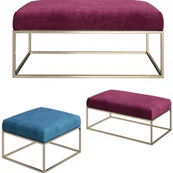 Box Frame Upholstered Bench  Ottoman Westelm 3d model 3D model