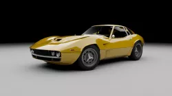 Brandless 70s muscle-sports coupe Low-poly  3D model