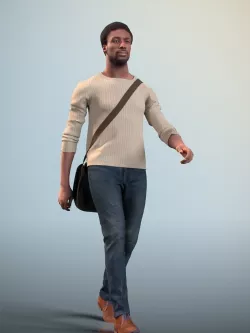 Bruce 20376-11 - Animated Walking Man Low-poly  3D model