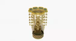 Buddha on a Rosette Statue 3D model