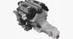 Bugatti Veyron W16 engine Low-poly  3D model