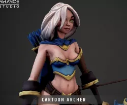 Cartoon Archer Low-poly  3D model