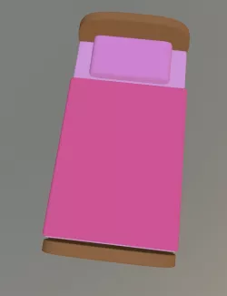 Cartoon Bed 3D model