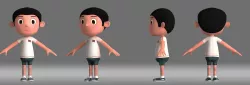 cartoon boy child student man animation role 3D model
